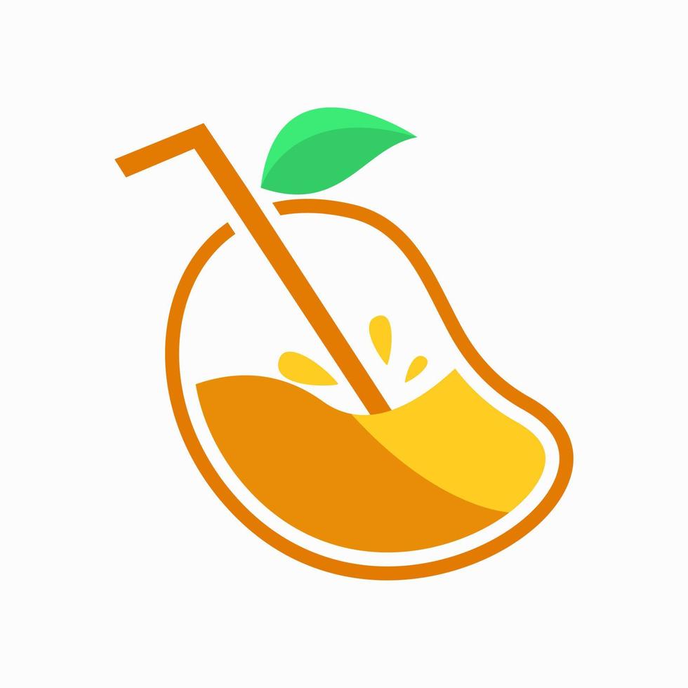 Illustration vector of fresh mango juice desain logo template