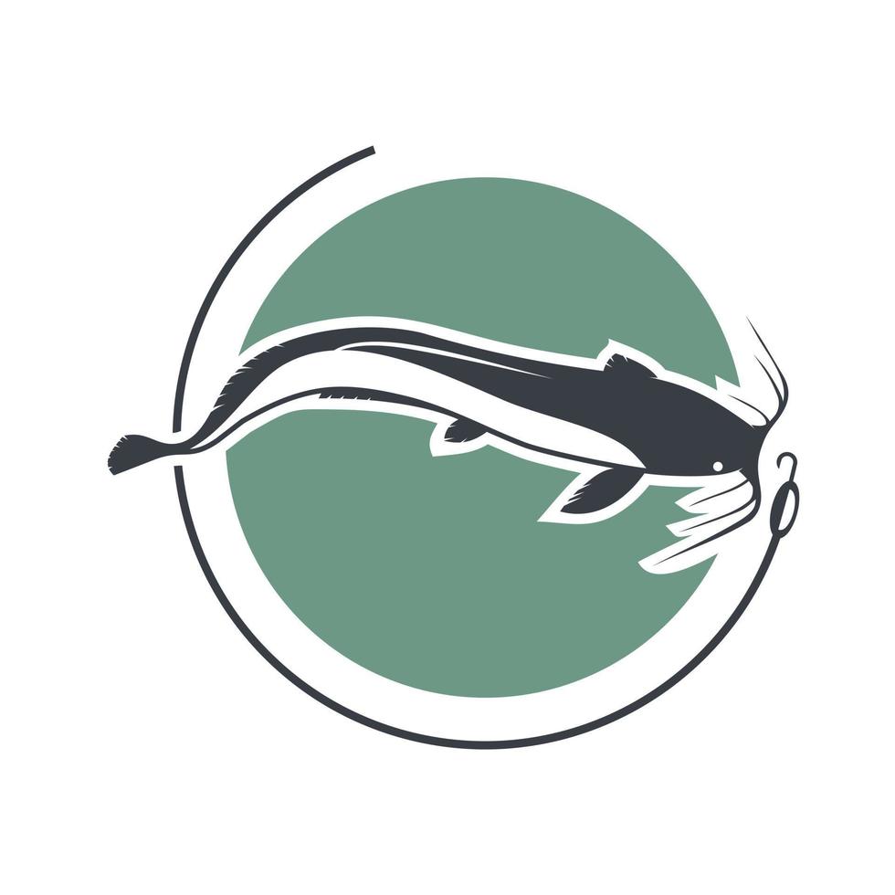 Illustration vector of catfish with flat design style good for restaurant or fishing club logo design template