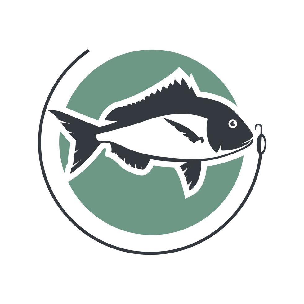 ilustración vector de pargo pescado para modelo logo diseño restaurante o pescar club
