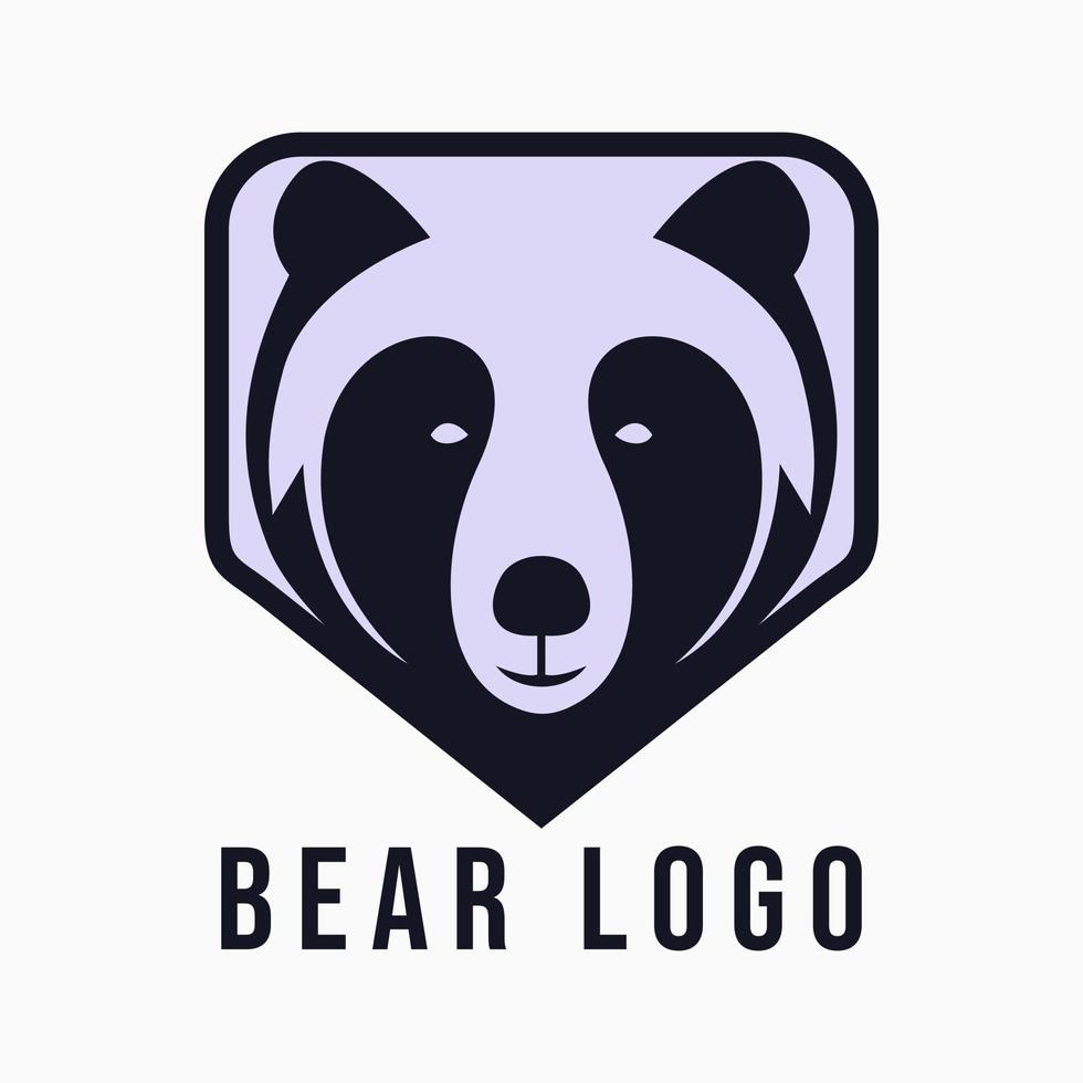 ilustración vector cabeza de oso o panda logo diseño modelo