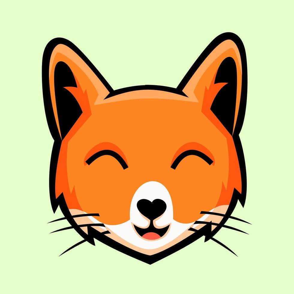 vector illustration of orange smiling cat head with cute design for printing
