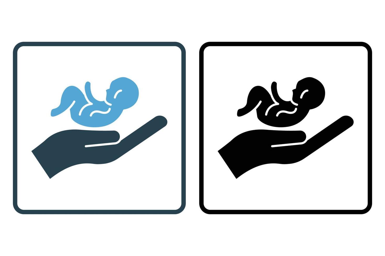 Safe baby icon illustration. icon related to baby care. Solid icon style. Simple vector design editable