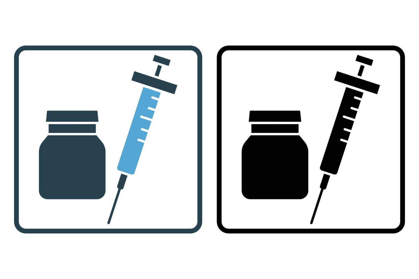 Vaccine icon illustration. icon related to baby care. Solid icon style. Simple vector design editable