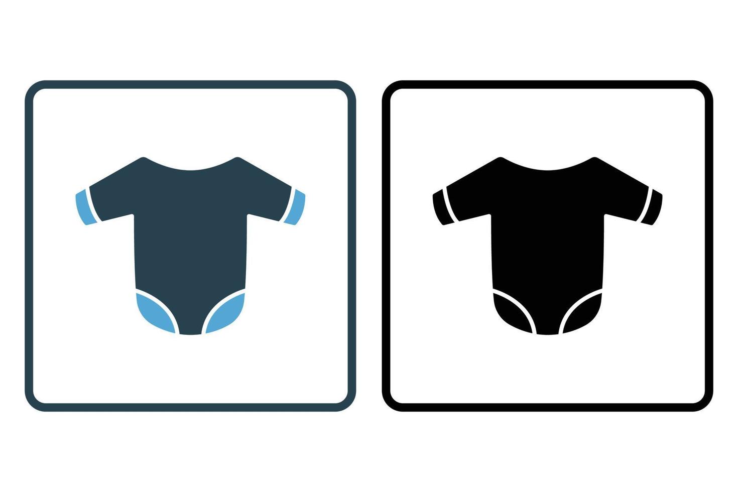 Baby clothes icon illustration. icon related to baby care. Solid icon style. Simple vector design editable