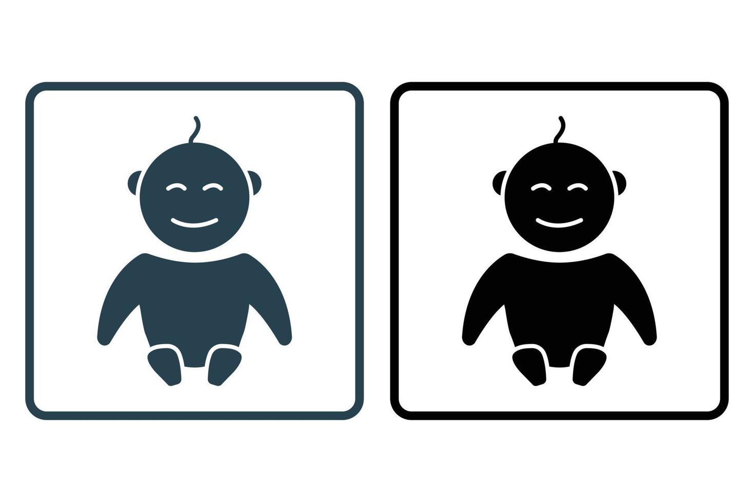 Baby icon illustration. icon related to baby care. Solid icon style. Simple vector design editable