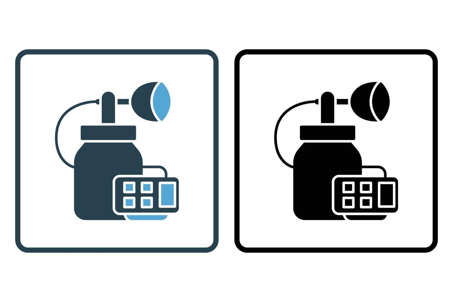Breast pump icon illustration. icon related to baby care. Solid icon style. Simple vector design editable
