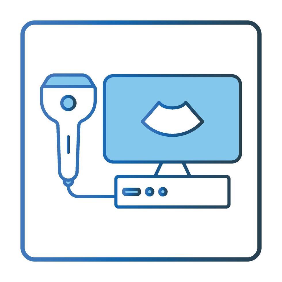 Ultrasound icon. icon related to baby care. Lineal color icon style, two tone icon. Simple vector design editable