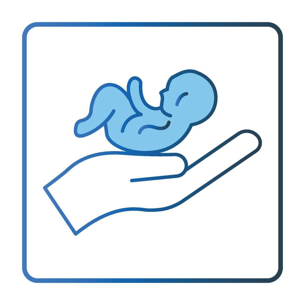 Safe baby icon illustration. icon related to baby care. Lineal color icon style, two tone icon. Simple vector design editable