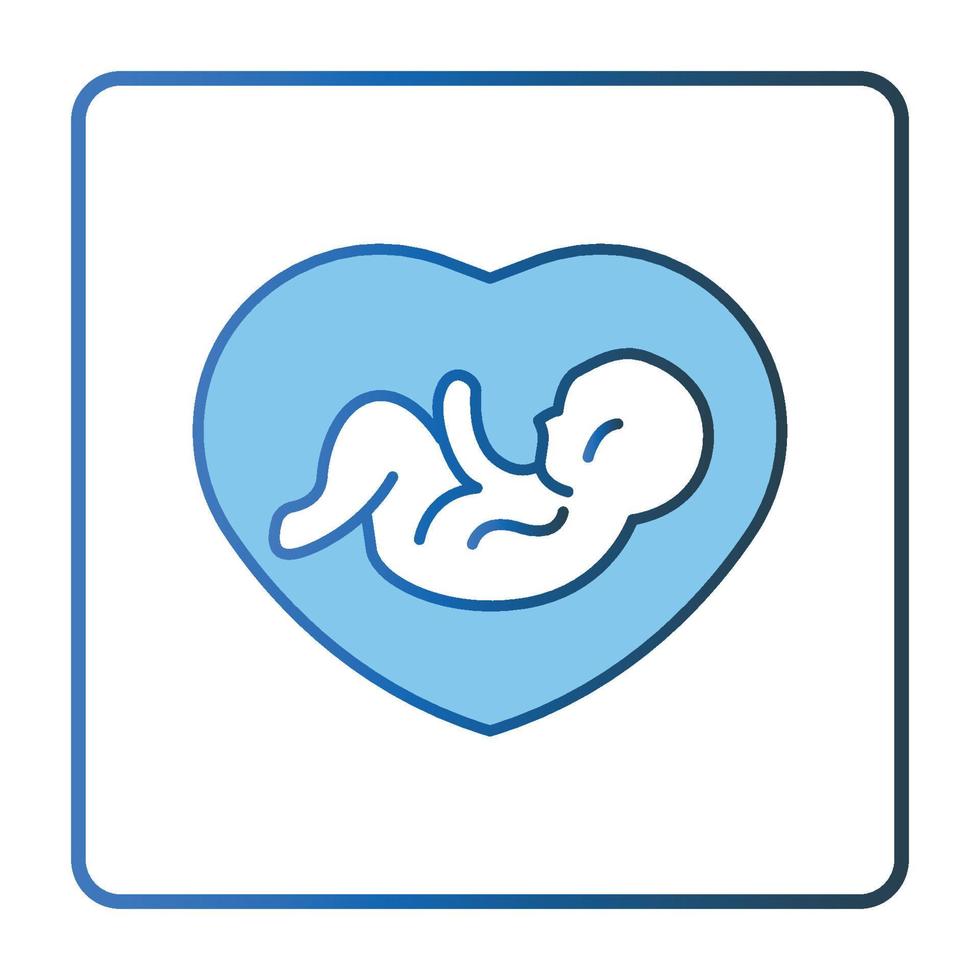 Pregnant icon illustration. icon related to baby care. Lineal color icon style, two tone icon. Simple vector design editable