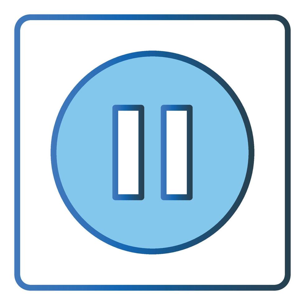 Pause icon illustration. icon related to music player. Lineal color icon style, two tone icon. Simple vector design editable