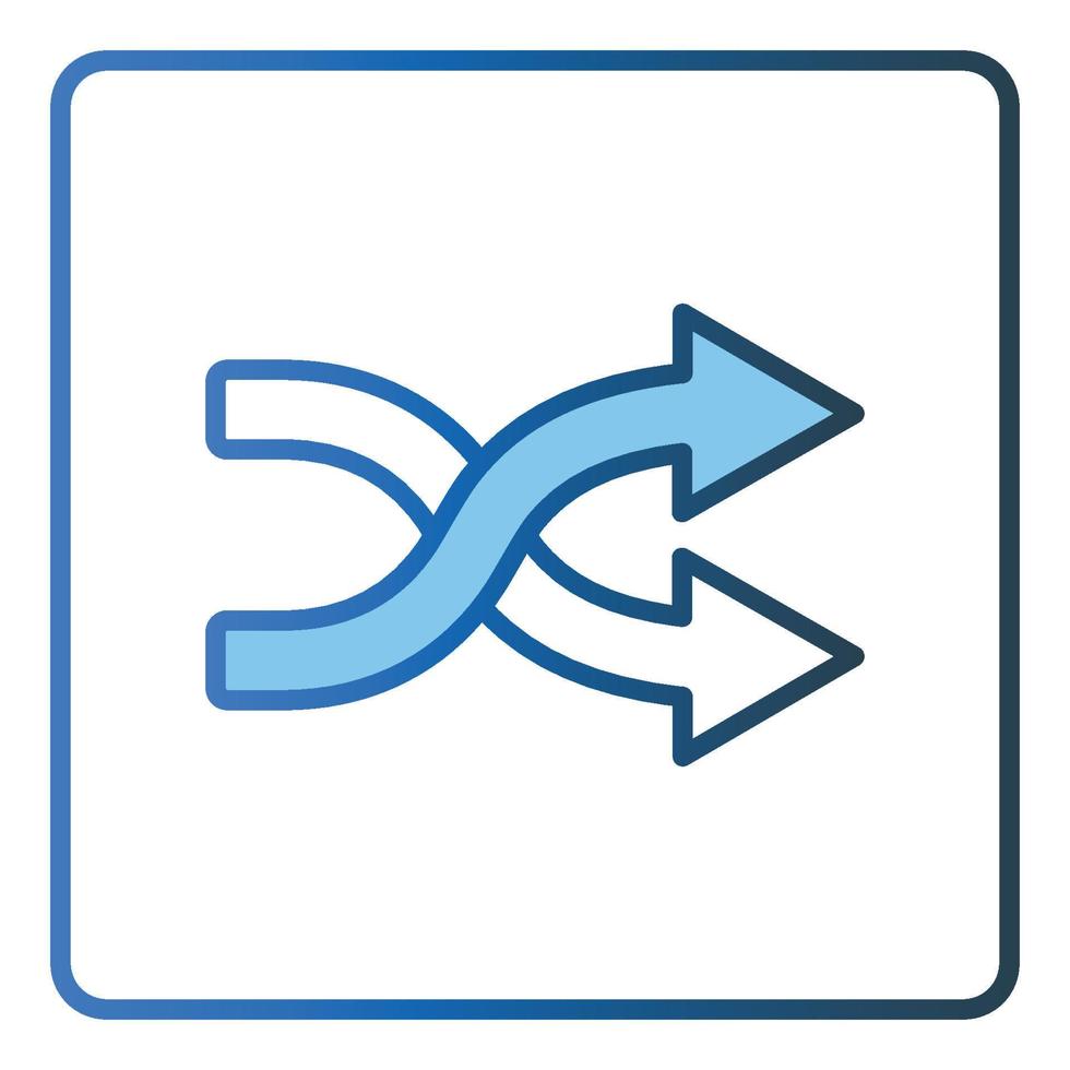 Shuffle icon illustration. icon related to music player. Lineal color icon style, two tone icon. Simple vector design editable