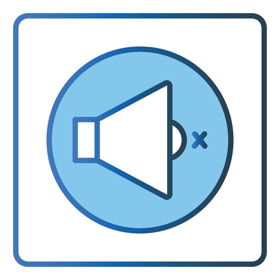 Mute icon illustration. icon related to music player. Lineal color icon style, two tone icon. Simple vector design editable