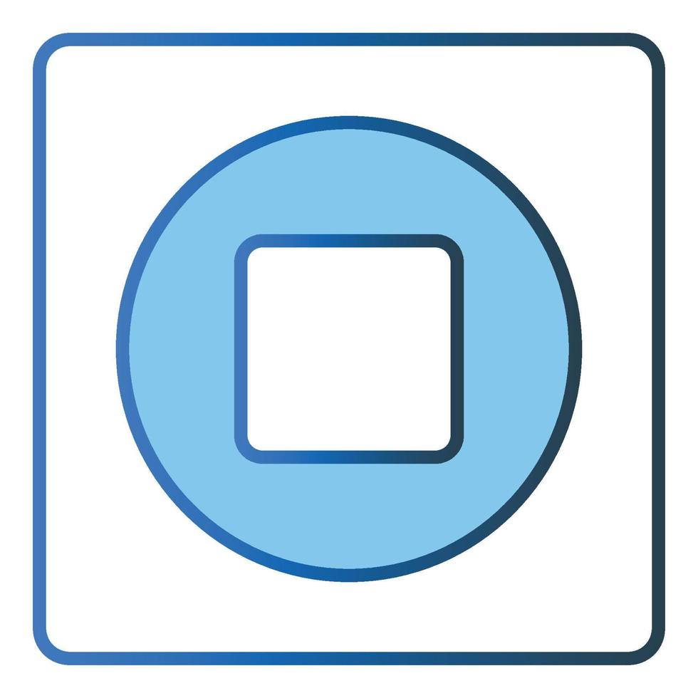 Stop icon illustration. icon related to music player. Lineal color icon style, two tone icon. Simple vector design editable