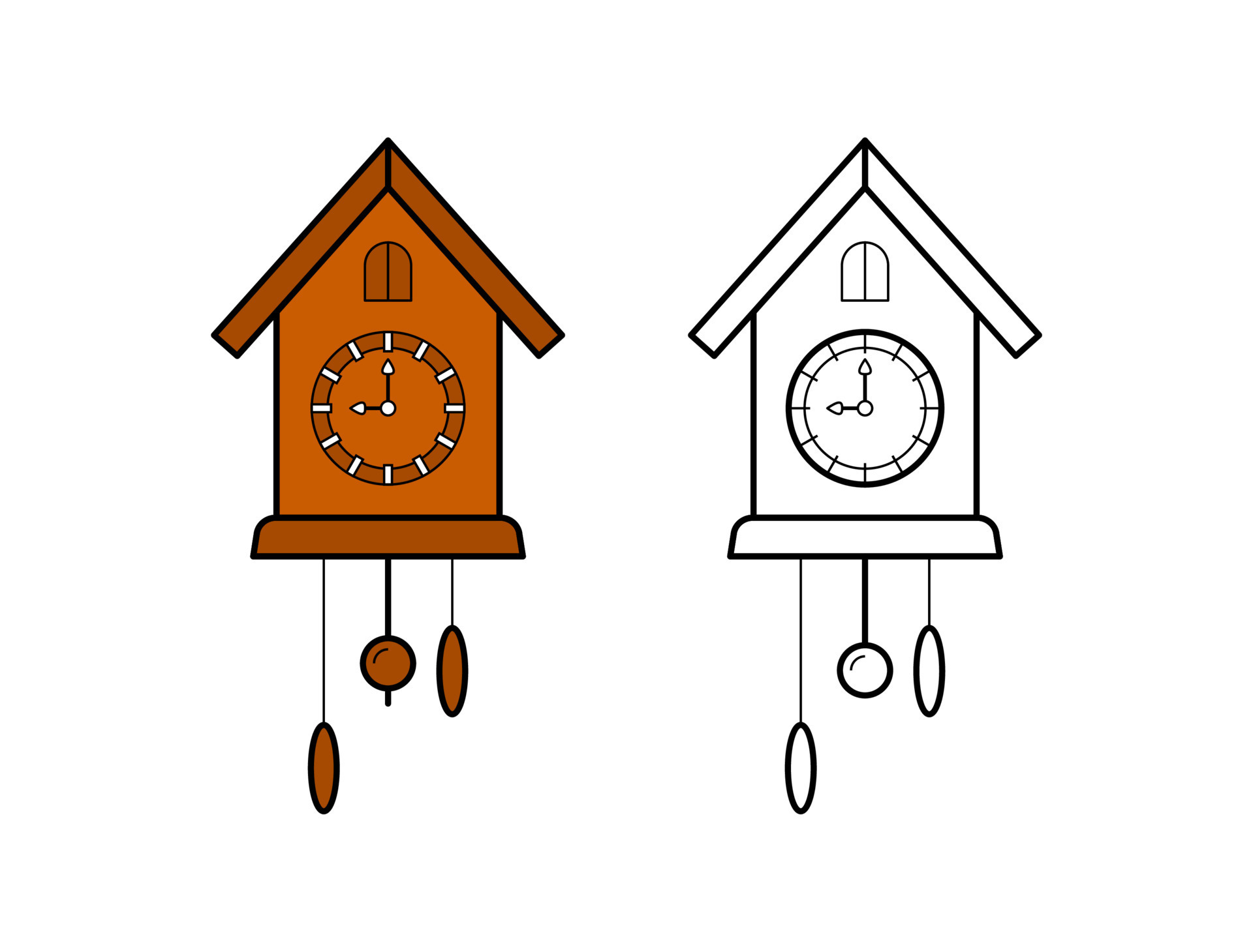 Icon old retro cuckoo clock. Vector illustration in linear style. 20525092 Vector Art at Vecteezy