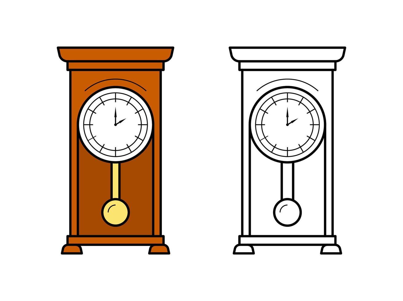 icono antiguo retro piso reloj. vector ilustración en lineal estilo.