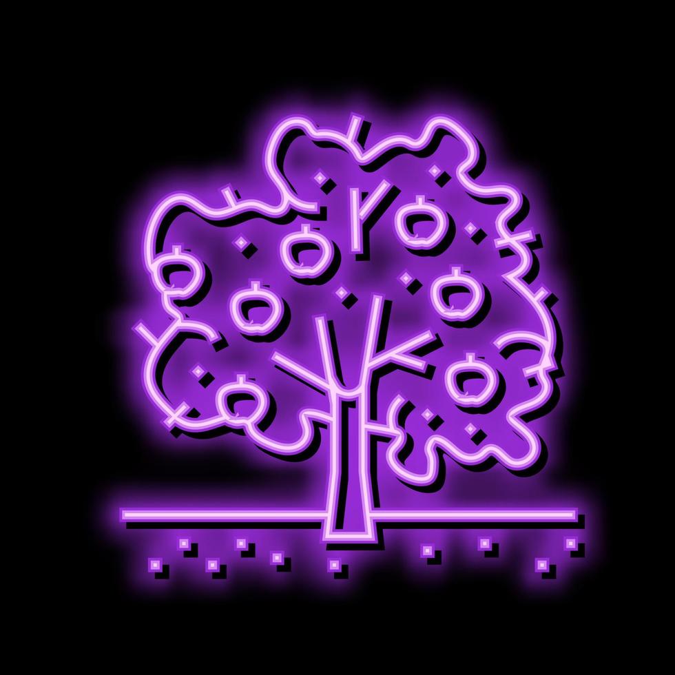 tree apple fruit neon glow icon illustration vector