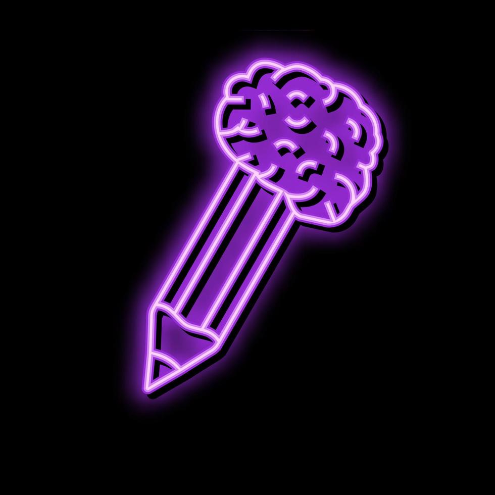 idea brain human neon glow icon illustration vector