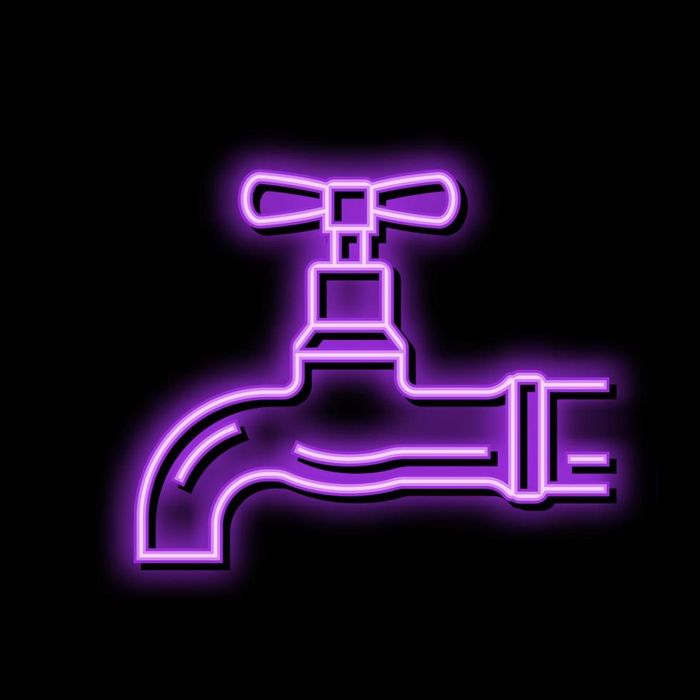 faucet copper metal neon glow icon illustration vector