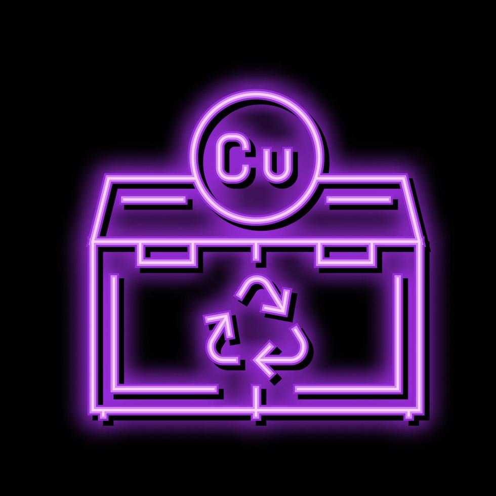 recycle copper neon glow icon illustration vector
