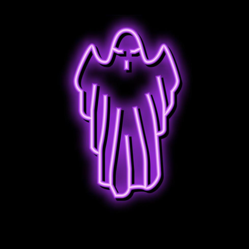scary ghost neon glow icon illustration vector