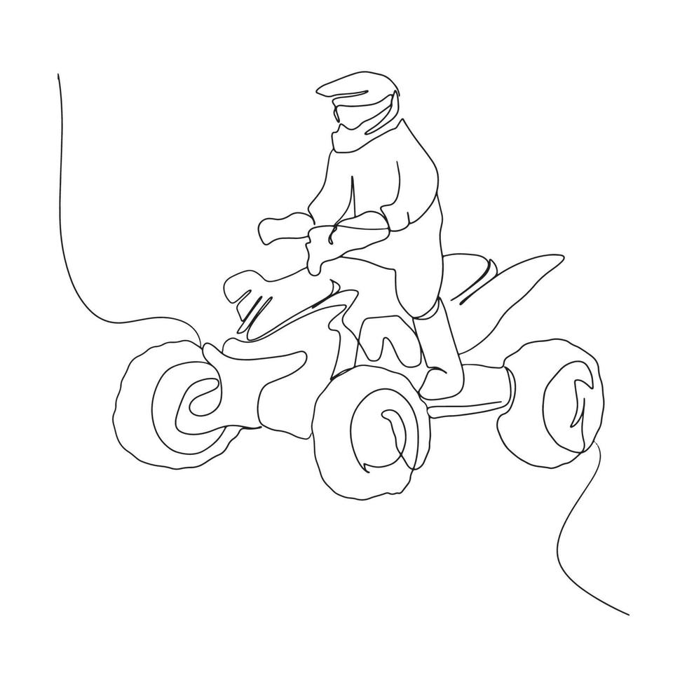 Four Wheeler Line Art, Biker Outline Drawing, Motorbike Simple Sketch, Outdoor Activities, Vector Illustration, Minimal Nature, Explorer, Hobby Sport Lines, Graphic Design, eps