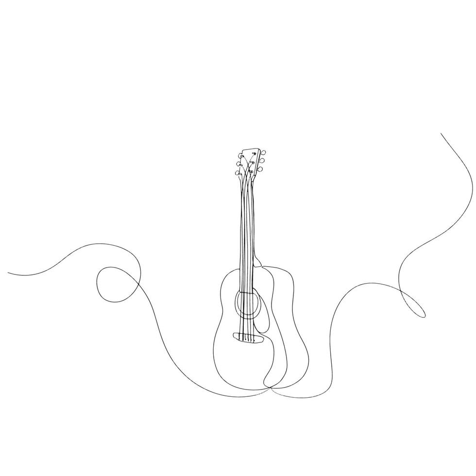 guitarra línea arte, música contorno dibujo, instrumento ilustración, vector archivo, musical diseño, mínimo bosquejo, musical líneas, músico ocupaciones