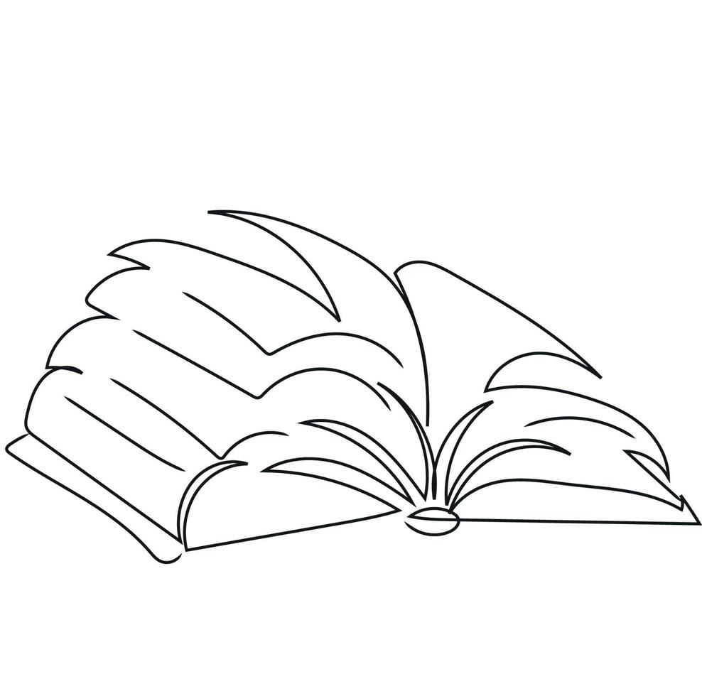 Minimalist Book Line Art, Reading Outline Drawing, Simple Sketch, Vector Illustration, Reader, Hand Drawn, Black Lines