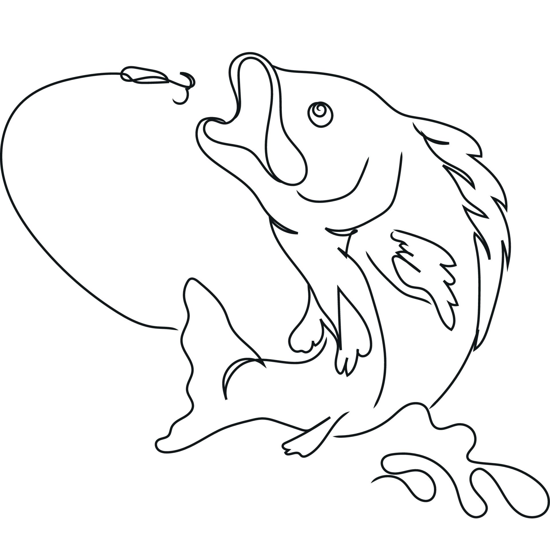 Little fish under water sketch icon Royalty Free Vector