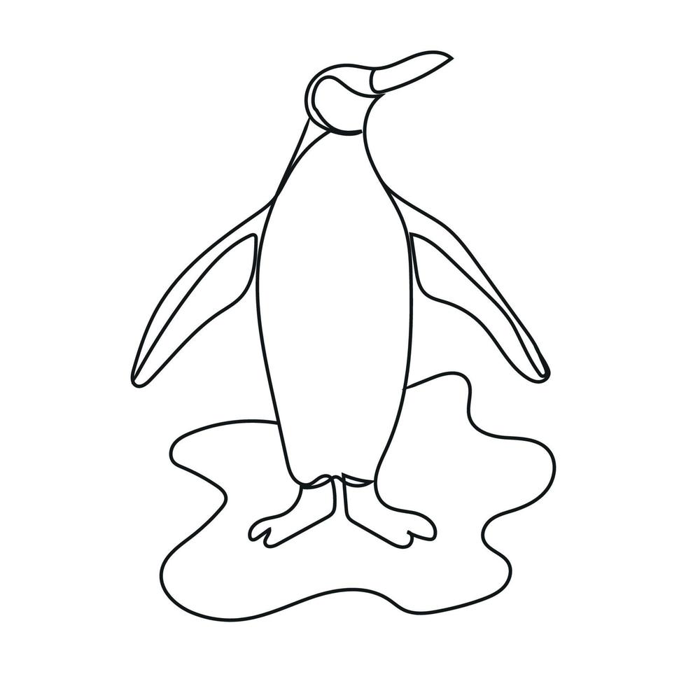 pingüino línea arte, minimalista diseño, animal contorno dibujo, sencillo bosquejo, vector ilustración