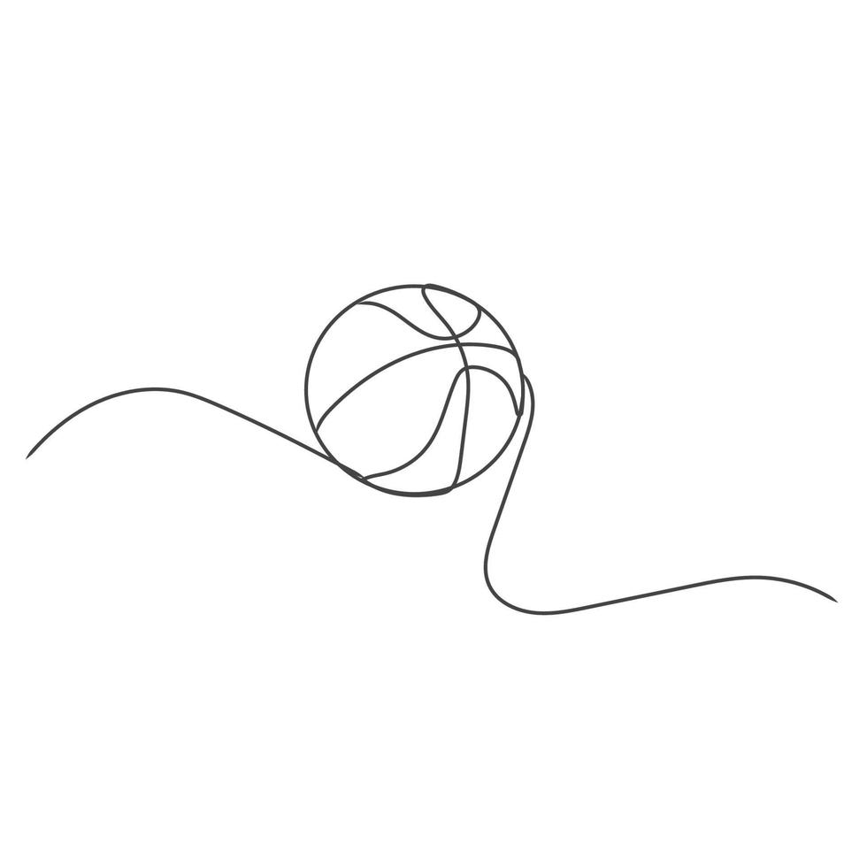 minimalista baloncesto línea arte, pelota juego contorno dibujo, deporte ilustración, vector jugador