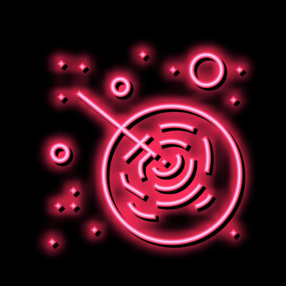 asteroid falling on planet neon glow icon illustration vector
