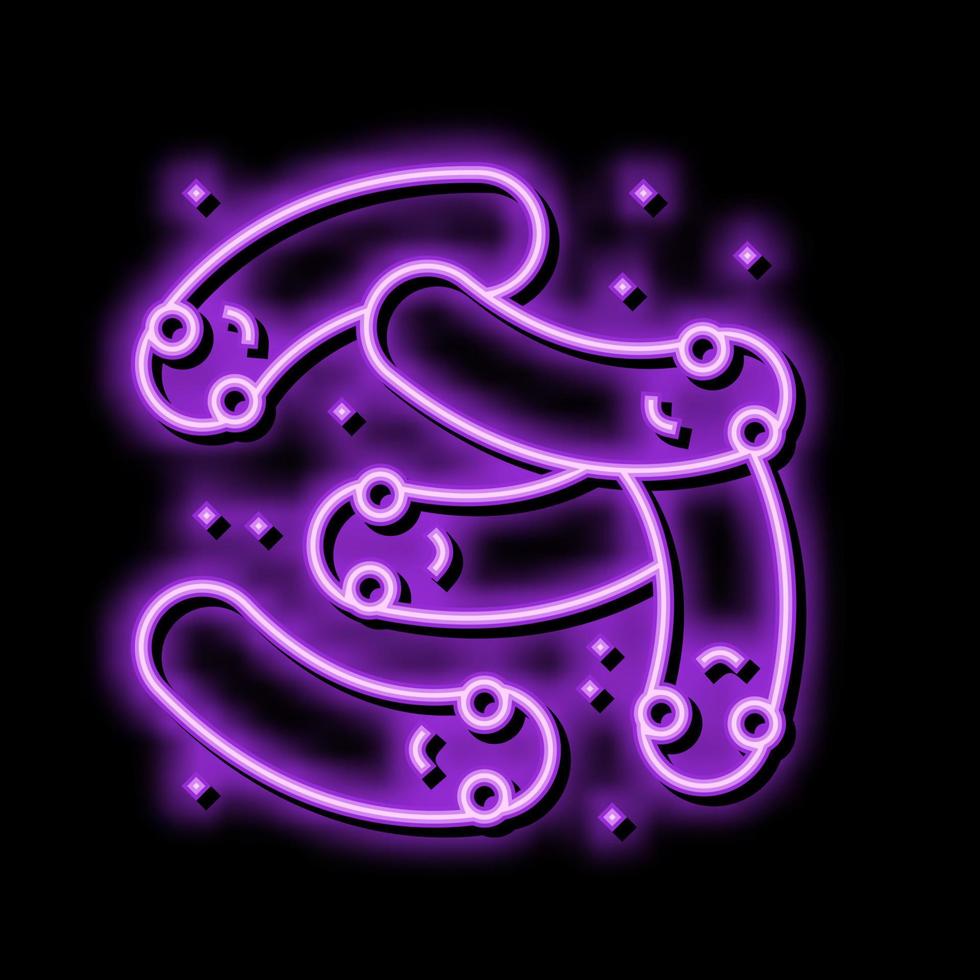character bacteria virus neon glow icon illustration vector