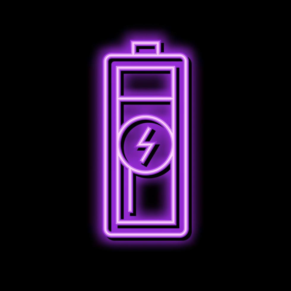 charge battery power energy neon glow icon illustration vector
