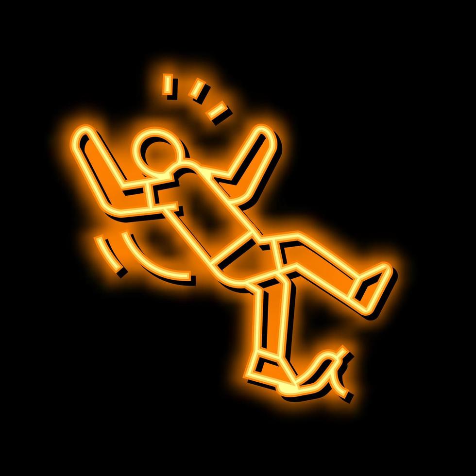 slip banana peel neon glow icon illustration vector