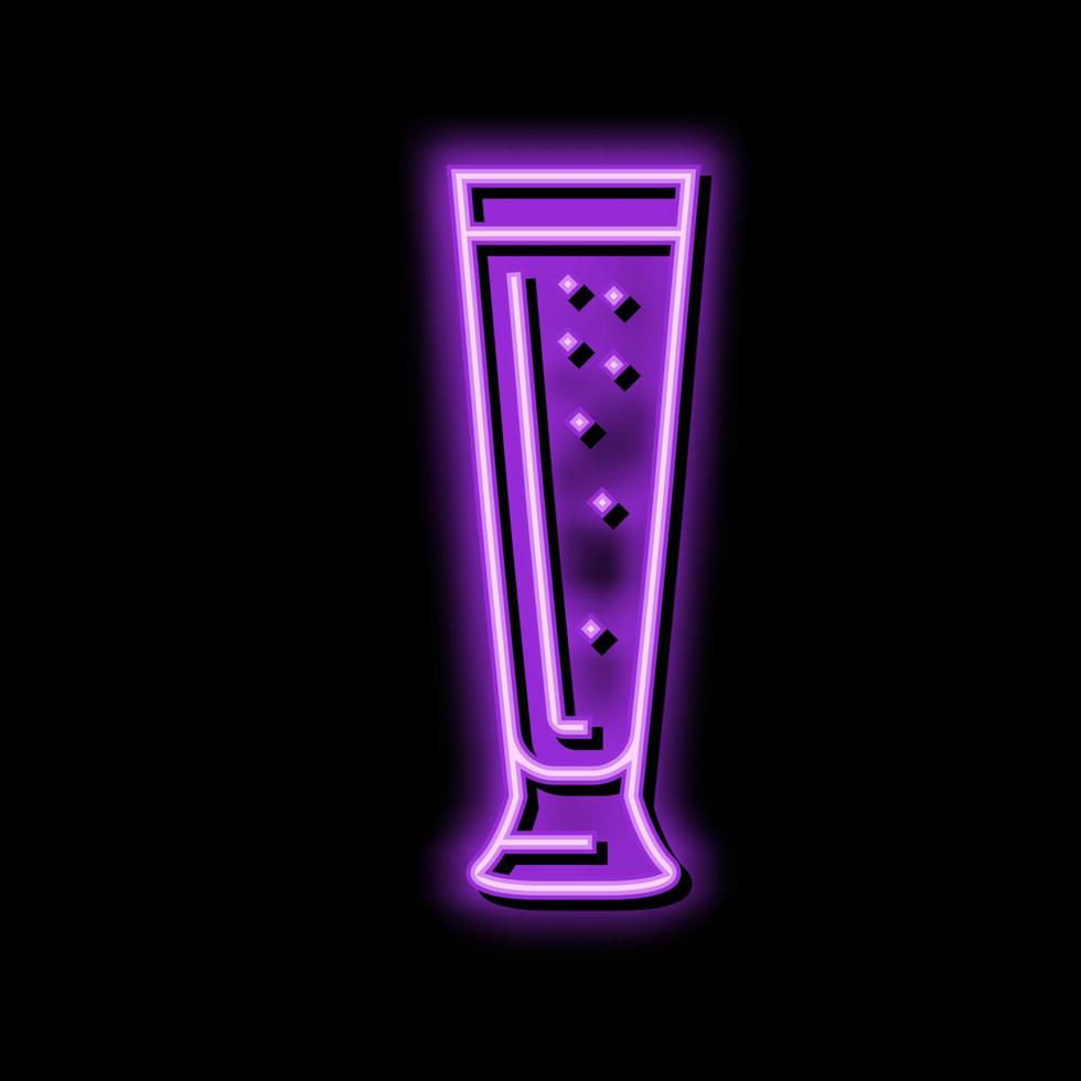 pilsner beer glass neon glow icon illustration vector