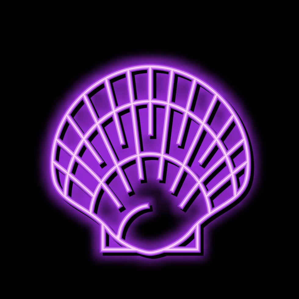scallop sea shell beach neon glow icon illustration vector