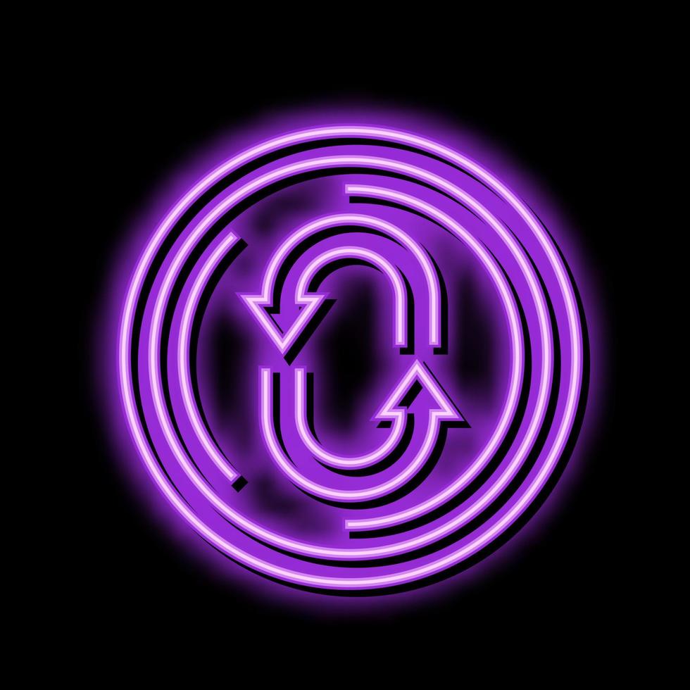 refresh arrow neon glow icon illustration vector