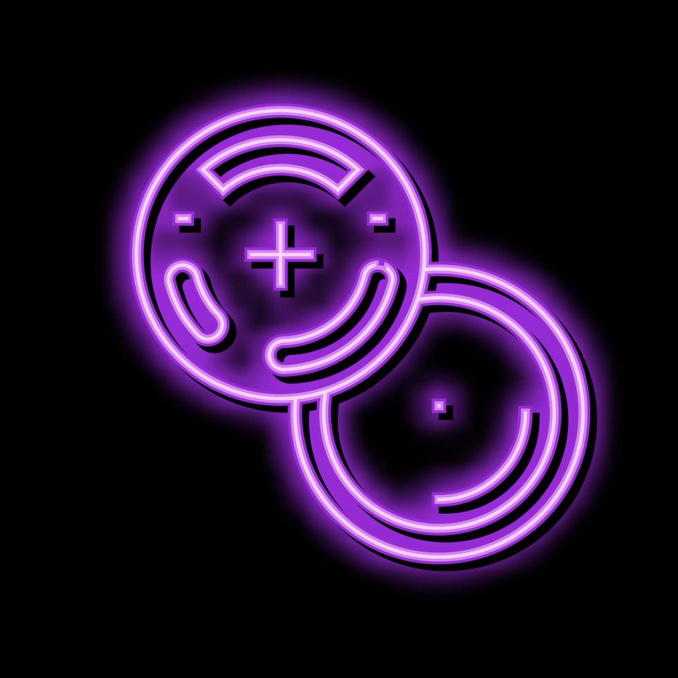 lr44 button battery neon glow icon illustration vector