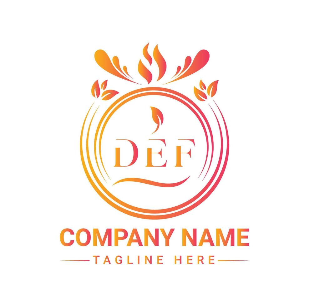 DEF circle letter logo design with circle and ellipse shape. DEF ellipse letters with typographic style. The three initials form a circle logo. DEF Circle Emblem Abstract Monogram Letter Mark Vector. vector