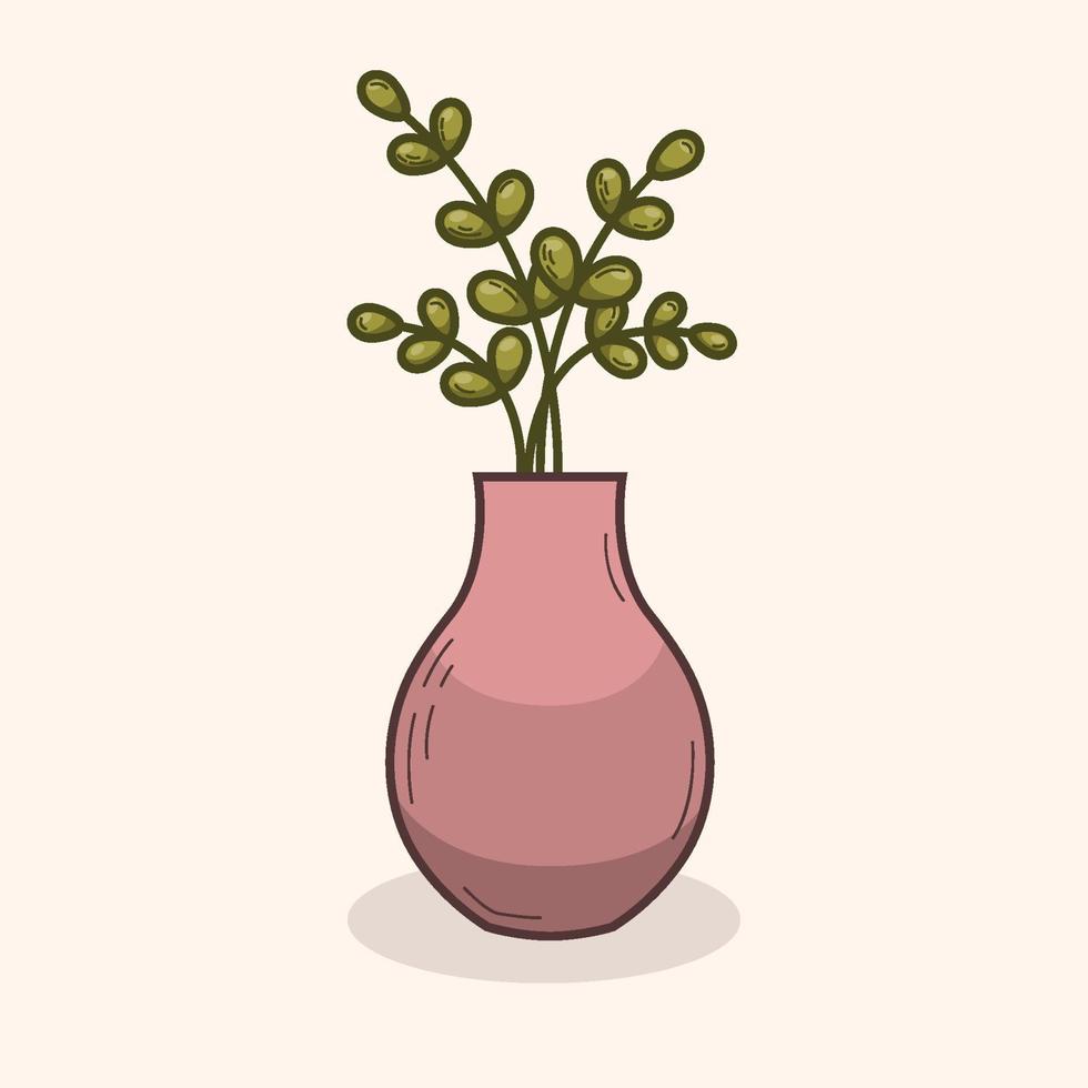 Flowerpots or Vases with Houseplants vector