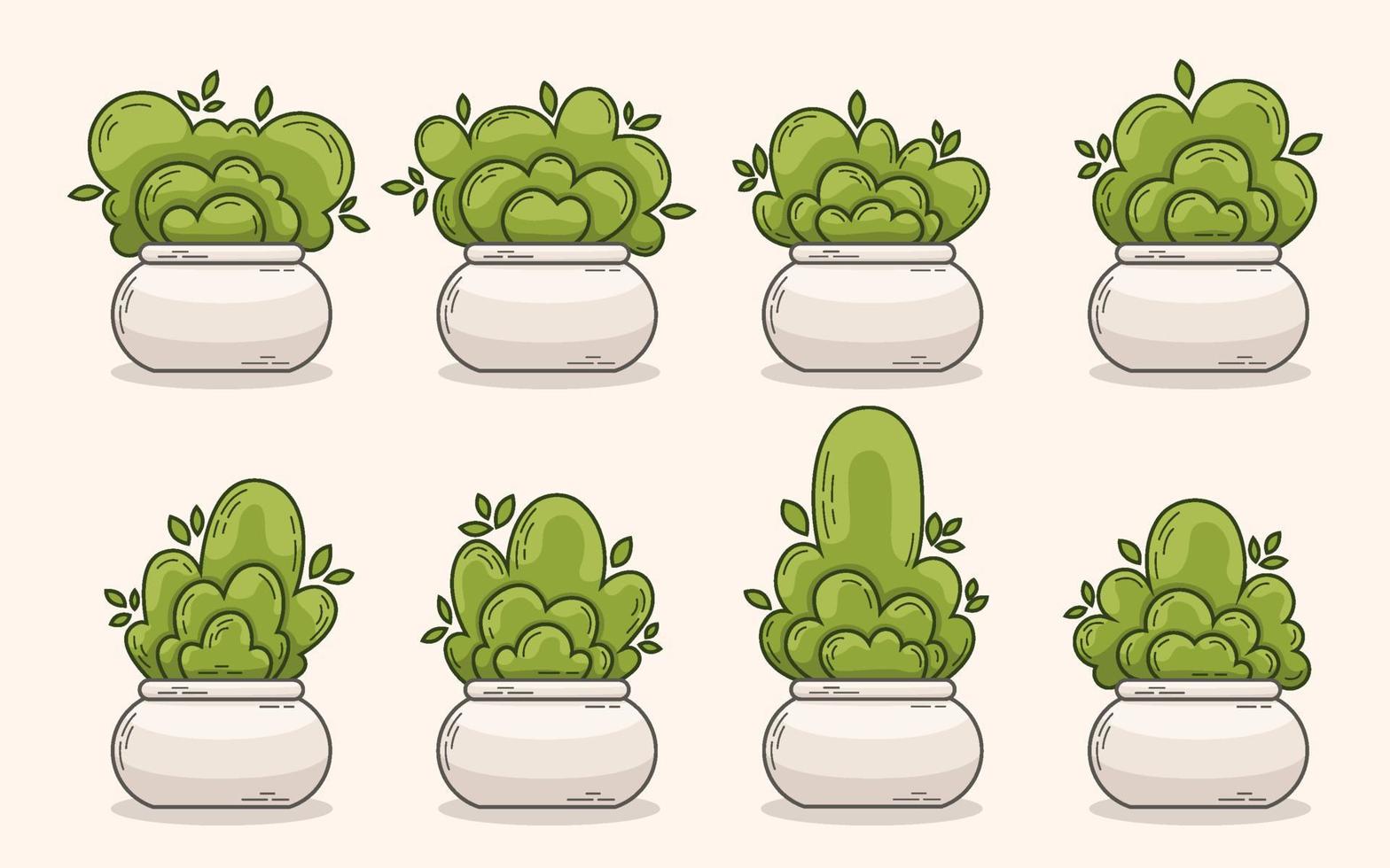 Hand Drawn Collection of Potted House Plants vector