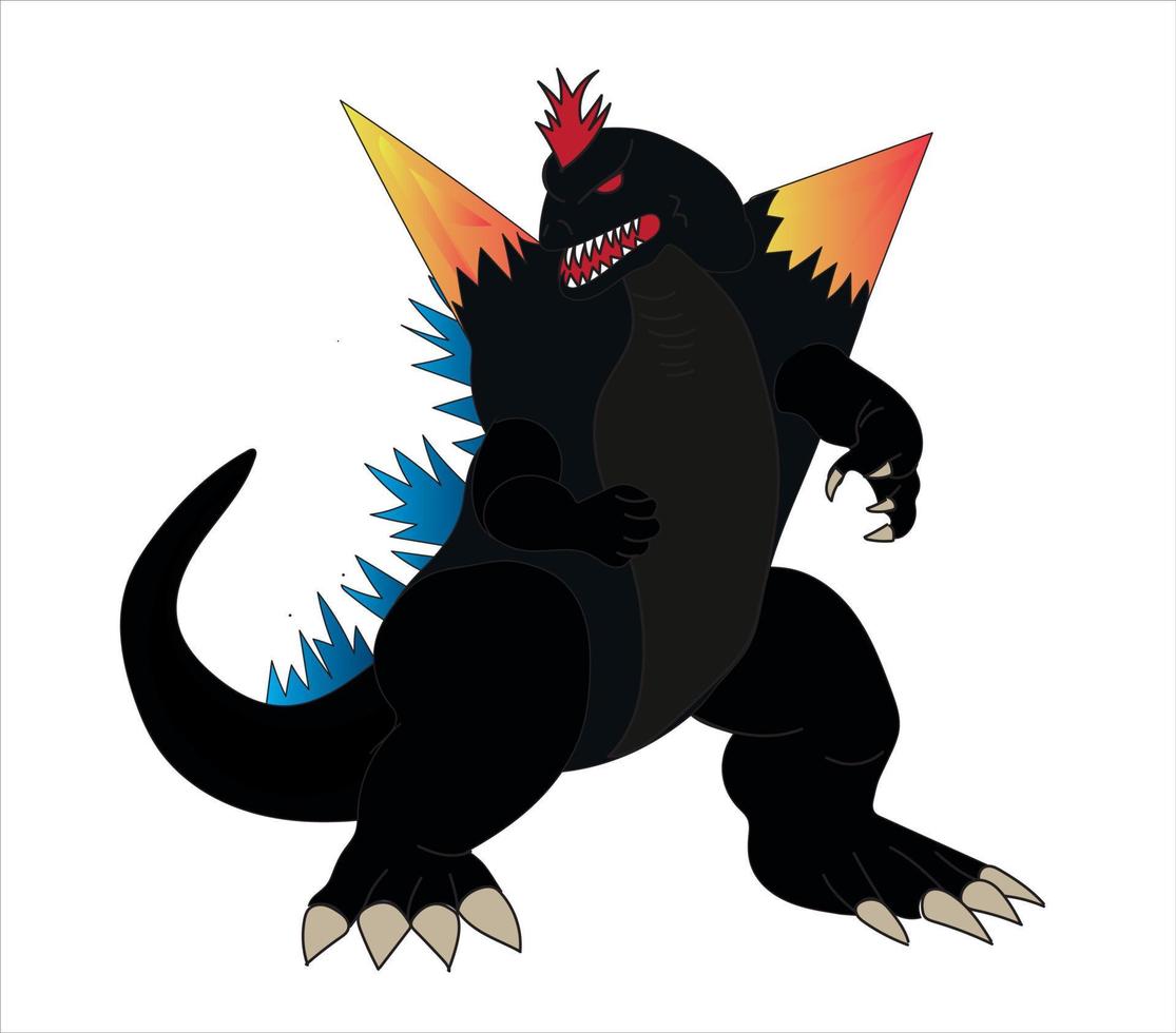 Godzilla cartoon vector illustration