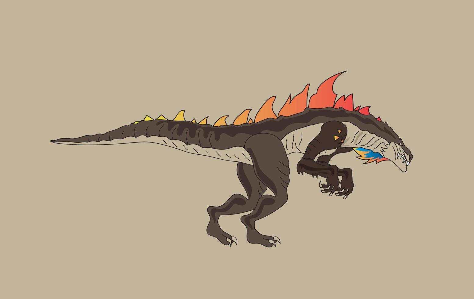 Godzilla cartoon vector illustration
