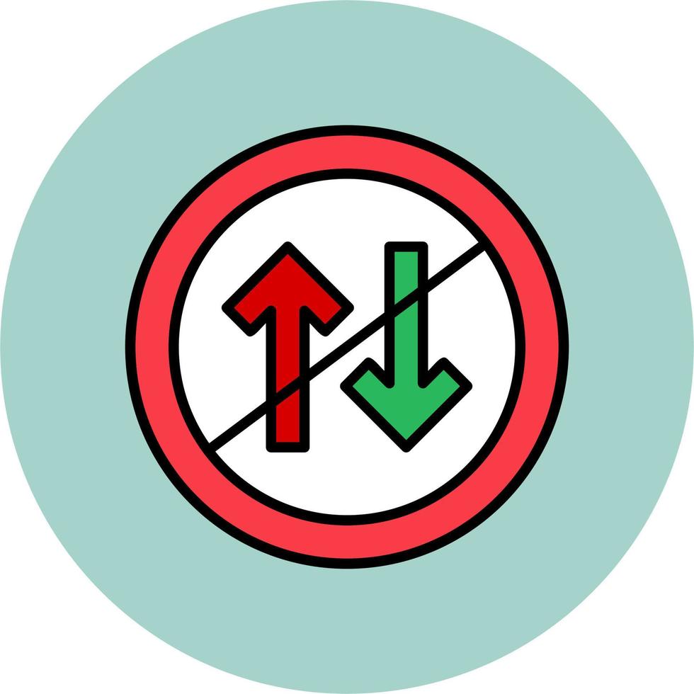 No Two Way Traffic Vector Icon