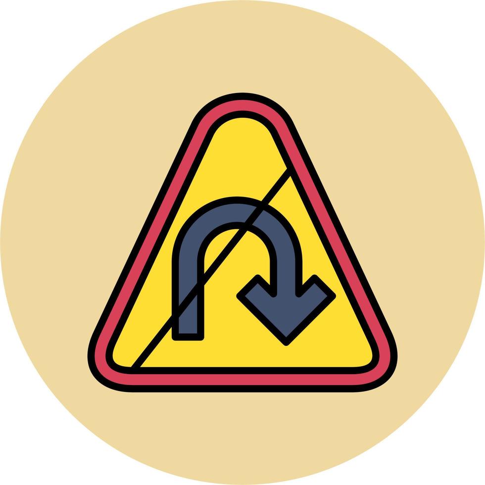 U-Turn Prohibited Vector Icon