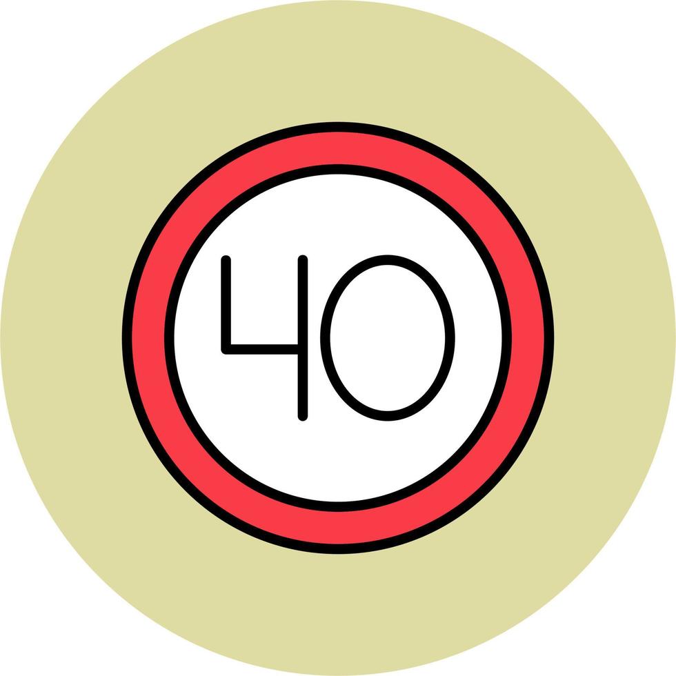 40 Speed Limit Vector Icon