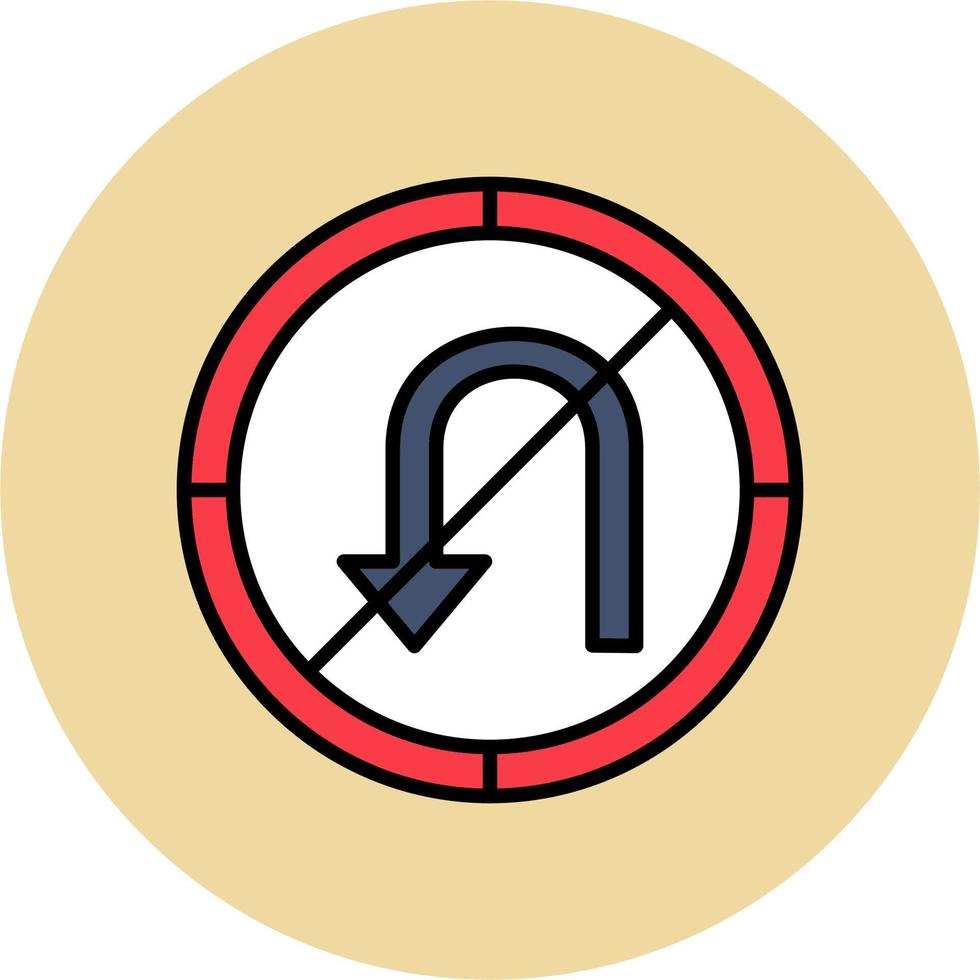 No Turn Vector Icon