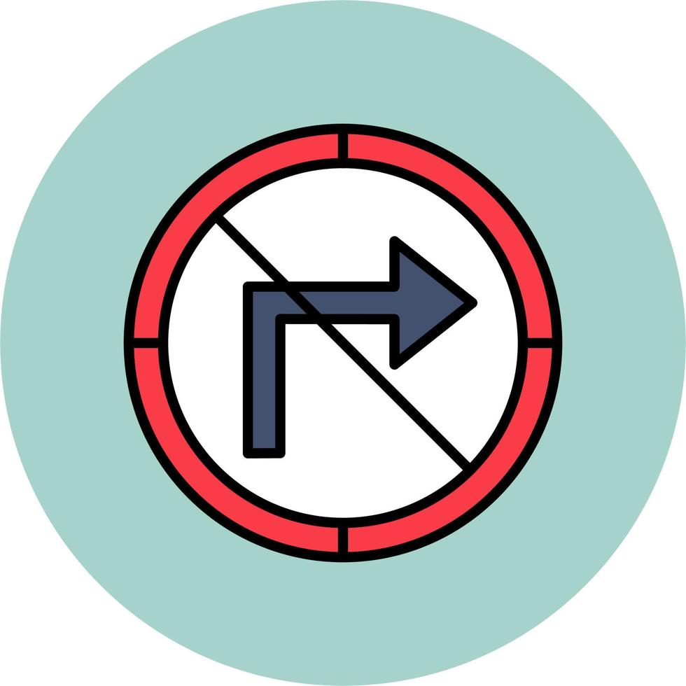 No Turn Right Vector Icon