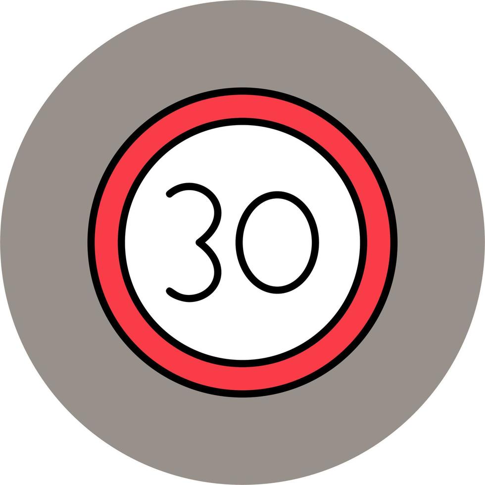 30 Speed Limit Vector Icon