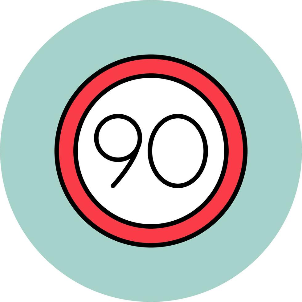 90 velocidad límite vector icono